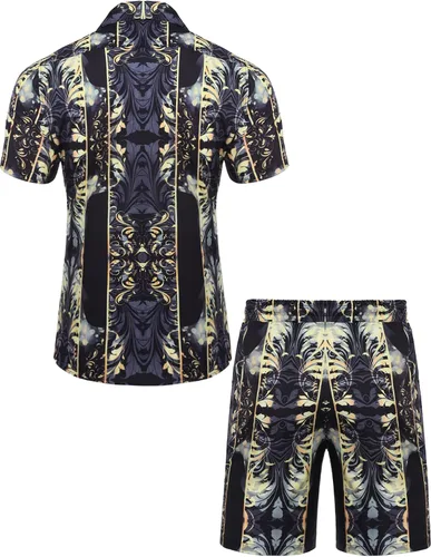 Vista 3 de Daupanzees - Camisa hawaiana de manga corta con botones para hombre