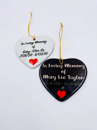Vista 7 de Personalized Picture Christmas Ornaments (Heart)