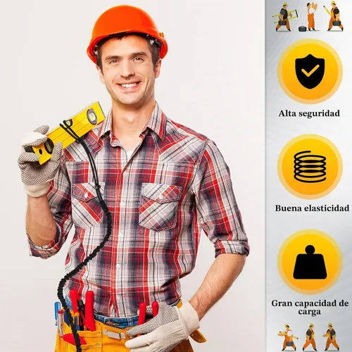 Vista 6 de LEIFIDE 1 pieza de cordón para herramientas de longitud estándar, correa de seguridad para herramientas de 17.6 lb 8 kg, resistente, ajustable