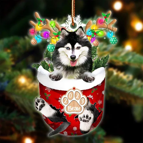 Vista 105 de NAZENTI Adorno Navideño de Bolsillo Personalizado de Affenpinscher en la Nieve, Adorno de Forma Acrílica de Perro, Adorno de Navidad 2023, Adorno