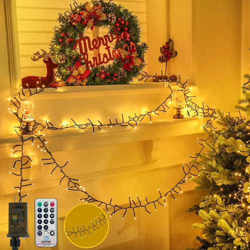 Vista 34 de Cadena de luces de Navidad conectables de 42 pies con 100 luces LED