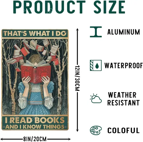 Vista 2 de Letreros de metal con texto en inglés «That'S What I Do I Read Books» con texto en inglés «That'S What I Do I Read Books»