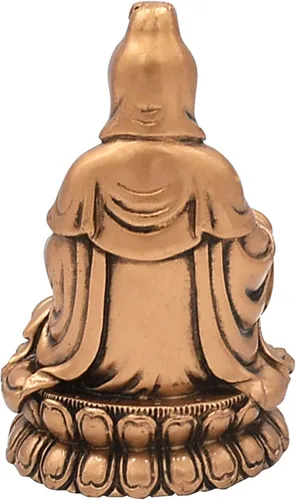 Vista 6 de Fengshui Top Collection - Estatua de amuleto de resina Quan Yin para la paz y la felicidad de Asia oriental 5.8x5.8x9.3cm/2.2x2.2x3.6in