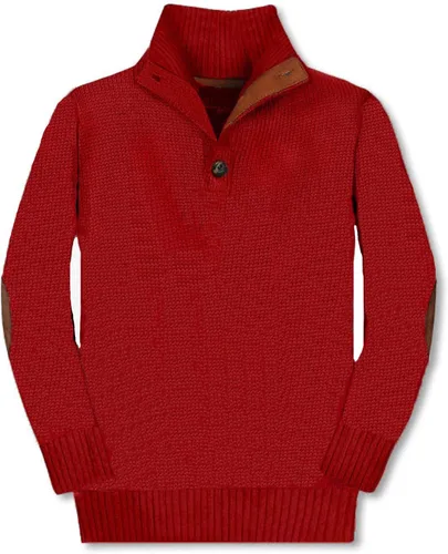 Vista 6 de Gioberti Suéter de punto 100% algodón con cuello abotonado para niños y niños Verde cazador