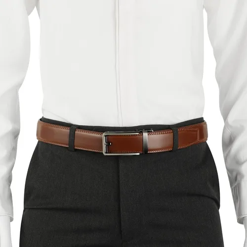 Vista 4 de Lavemi - Cinturón de cuero con hebilla automática, con elegante caja de regalo