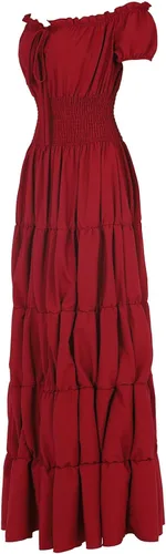 Vista 2 de Vestido de mujer renacentista, vestido de pirata, campesina, disfraz irlandés, medieval, bohemio, vestido largo, para feria renacentista