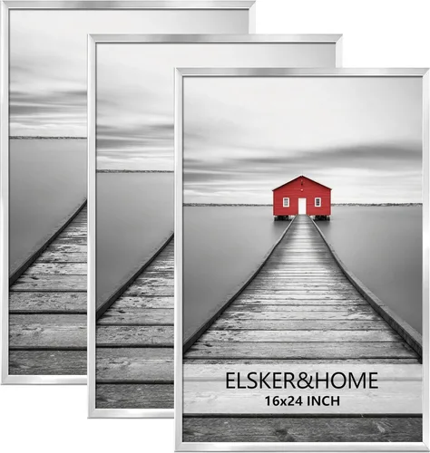 Vista 19 de ELSKER&HOME Marco de póster de 8 x 24 pulgadas, paquete de 3 portarretratos Negro