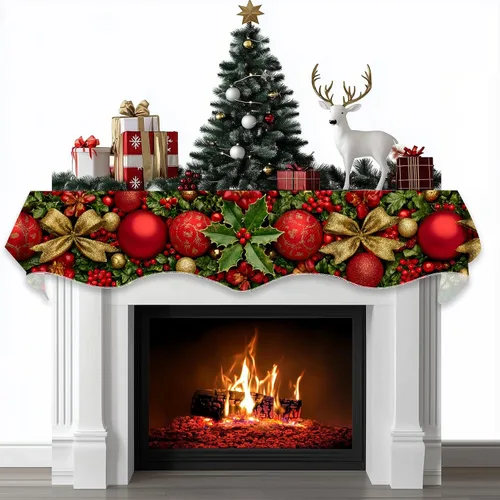 Vista 21 de BVBOX Bufanda Decorativa para Repisa de Chimenea Navideña, Cubierta Corredor para Repisa de Chimenea de Navidad e Invierno