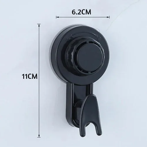 Vista 2 de VALINK Ganchos giratorios con ventosa, gancho de ventosa de pared, sin perforaciones, de plástico, impermeable, para baño, cocina, ganchos Negro