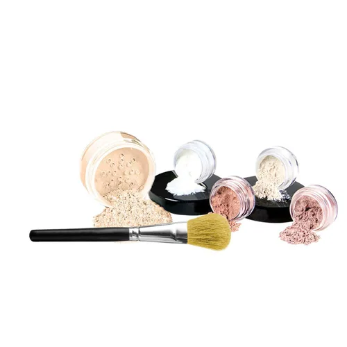 Vista 10 de Kit de inicio de 6 piezas (BEIGE) Maquillaje mineral Tamaño de muestra Set cara desnuda mate base cubierta