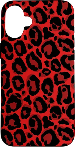 Vista 23 de Red Leopard Phone Case Cheetah Skin Pattern Women Case for iPhone 17