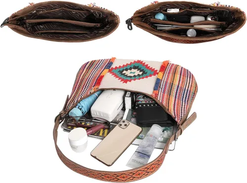 Vista 3 de Montana West Aztec Tapestry Collection Tote Bag Western Shoulder Handbag for Women