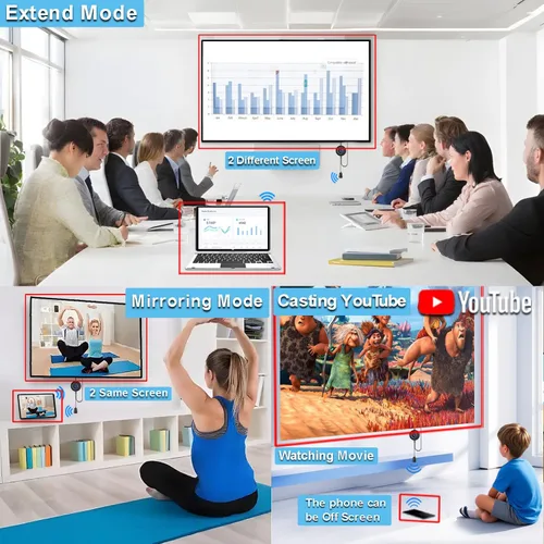 Vista 5 de Adaptador de pantalla inalámbrico 4K, para iOS/MacOS/Android Mirroring/Pantalla de transmisión a TV/Proyector/Monitor, utilizado