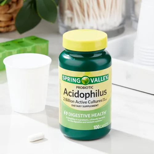 Vista 4 de Suplemento Spring Valley Acidophilus, probióticos para mujeres y hombres, apoya la salud digestiva, 100 unidades, 2 mil millones de cultivos activos