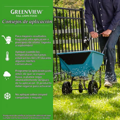 Vista 6 de GreenView. Fertilizante de eficiencia mejorada con alimento de otoño para césped GreenSmart, Blanco