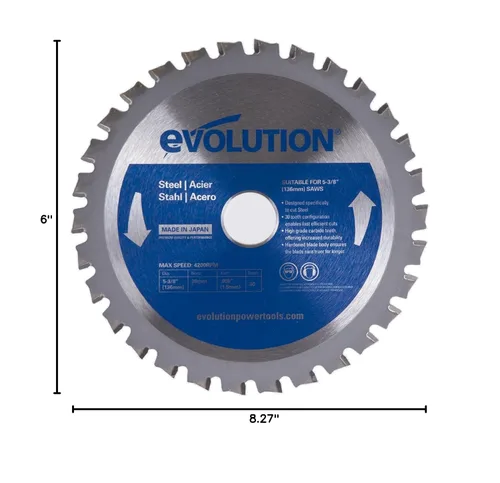 Vista 5 de Evolution Power Tools 5-3/8BLADEST Hoja de sierra de corte de acero, 5-3/8 pulgadas x 30 dientes