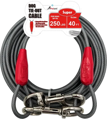 Vista 27 de Petest Cable de amarre reflectante de 15 pies para perros pequeños de hasta 35 libras
