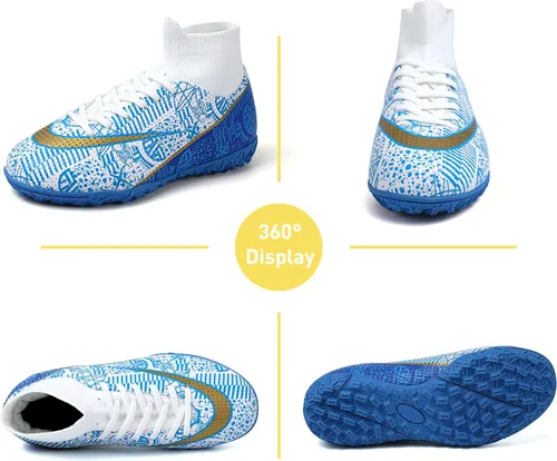 Vista 2 de RDGO Tacos de fútbol con cordones para niños y niñas (niños pequeñosniños grandes)
