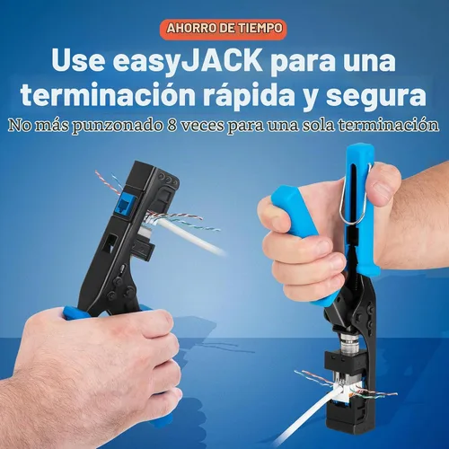 Vista 3 de Everest easyJACK - Herramienta Keystone de Terminación Rápida en Ángulo de 90° - Herramienta de Ponchado de Red que Ahorra Tiempo - Para Usar