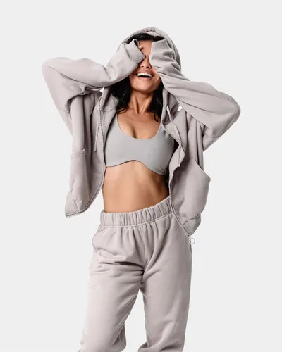 Vista 2 de Kamo Fitness CozyTec - Pantalones deportivos de cintura alta para mujer, holgados cómodos pantalones de descanso con bolsillos hechos de forro polar