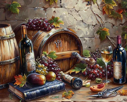 Vista 10 de Reloj de cocina de granja con limones, pintura al óleo por números, kit de pintura por números, lienzo de 16 x 20 pulgadas, pintura rústica, pintura