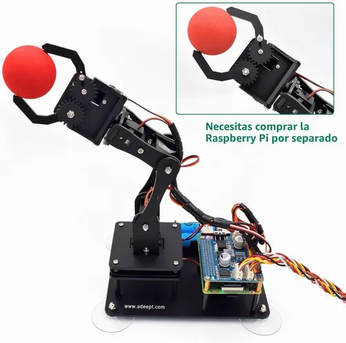 Vista 4 de Adeept Brazo robótico 5-DOF, programable STEM Coding DIY Kit para Raspberry