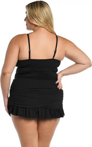 Vista 2 de Island Goddess High Neck Keyhole Tankini Top - Ocean