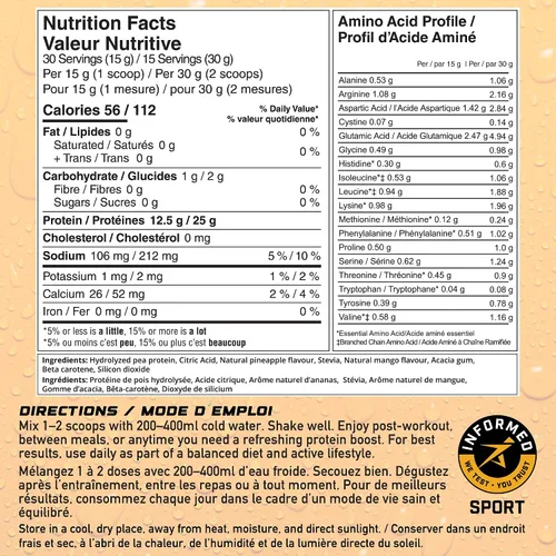 Vista 8 de PRO-SURGE - Proteína transparente + electrolitos, sabor a mango y piña, aislado de proteína a base de plantas, sin OMG, sin azúcar y lácteos, sin