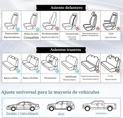 Vista 8 de Coverado Fundas de Asientos Delanteros, Funda de Asiento de Cuero Sintético de Lujo Impermeable, Protector de Asiento de Coche Beige, Funda