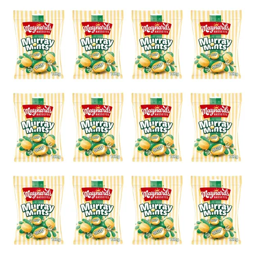 Vista 2 de Maynards Bassetts Murray - Bolsa de mentas, 6.81 oz (paquete de 12) Mint Flavoured Hard Candy with Chewy Centre Individually Wrapped Mint Sweets