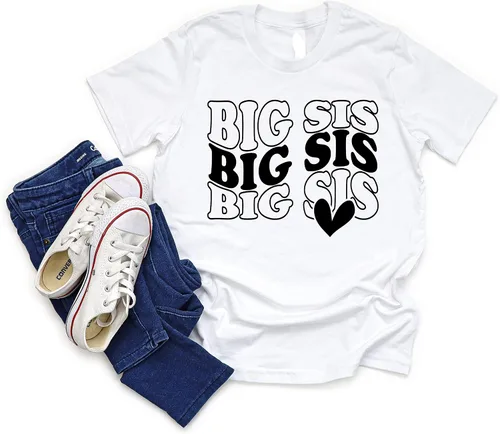 Vista 5 de Big Sister Shirt, Sibling Reveal, Pregnancy Reveal, Announcement Shirt, Baby Shower Gift, Toddler Girl Outfit, Trendy Retro Toddler Outfit