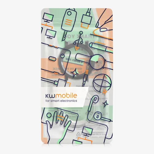 Vista 7 de kwmobile Funda compatible con CMF Watch 3 Pro Covers - Vidrio templado 2X con marco de plástico - Transparente/Negro