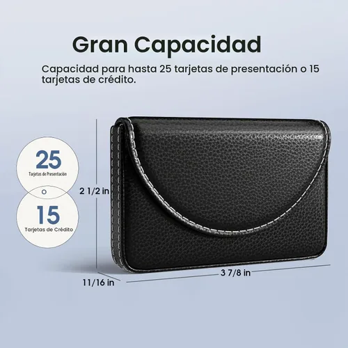 Vista 4 de MaxGear Estuche Porta Tarjetas de Presentación, Estuche de Tarjetas de Presentación de Cuero PU para Bolso, Billetera Porta Tarjetas de Presentación