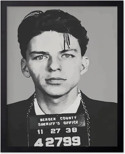 Vista 20 de Monem Art Mugshot Print - Póster retro de ojos azules de Ol' - Arte de diccionario - Diseño de pared de retrato de músico famoso - Gran decoración