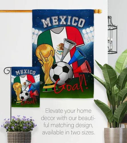 Vista 8 de HS192101-BO-02 - Bandera de la Copa del Mundo de México (28" x 40" con mástil de bandera), multicolor