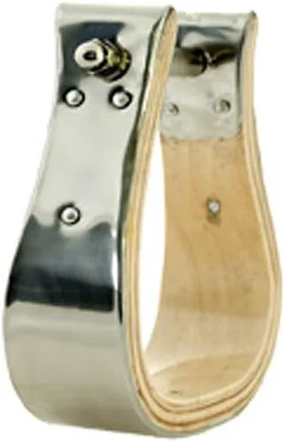 Vista 2 de HILASON Horse Bell Stirrups 2 in Stainless Steel Oak Wood