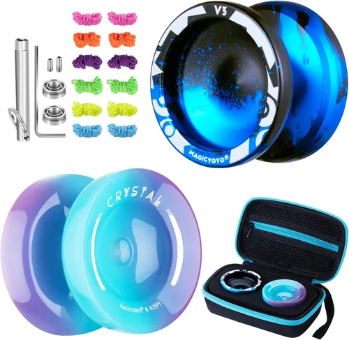 Vista 11 de Yoyo K2 Crystal - Yoyo profesional responsivo para niños principiantes, Yo Yo de doble función para adultos avanzados + rodamiento extra