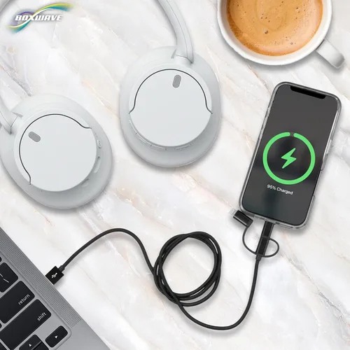 Vista 7 de BoxWave Cable compatible con Chuwi HiPad X - Cable AllCharge 3 en 1 - Negro azabache