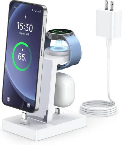 Vista 8 de NANAMI Estación de carga 3 en 1 USB C de 30 W para dispositivos Samsung Negro