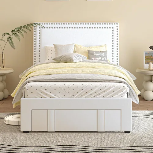 Vista 108 de VECELO Base de cama de plataforma de tamaño individual con cabecera tapizada de altura ajustable, base de colchón moderna, soporte de listones