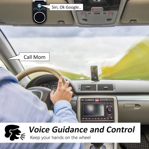 Vista 3 de Altavoz Bluetooth para automóvil, altavoz Bluetooth Aigital para hablar con manos libres, apagado y reconexión automático, kit inalámbrico