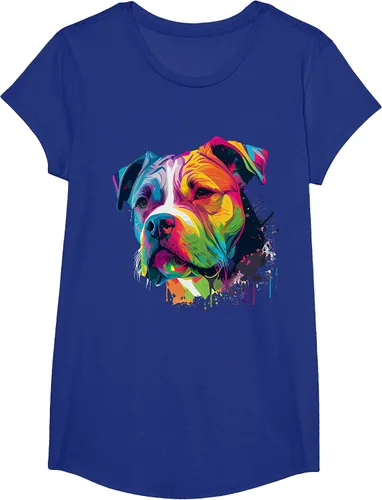Vista 59 de Colorful American Bulldog American Bully Men Women T-Shirt Asphalt Grey