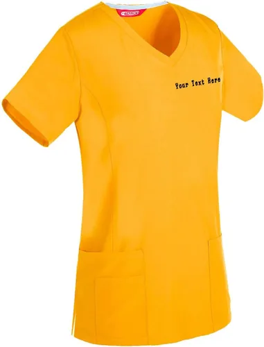 Vista 8 de Camiseta médica bordada para mujer personalizada con tu texto Manzana Verde (Apple Green)