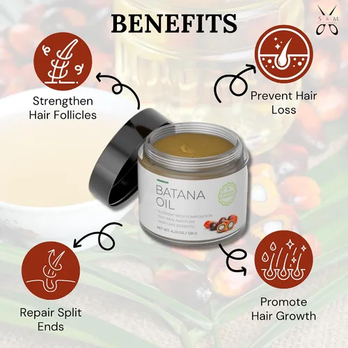 Vista 6 de Aceite de batana orgánico para el crecimiento y el grosor del cabello para hombres y mujeres, aceite para el cabello aprobado por el Dr. Sebi