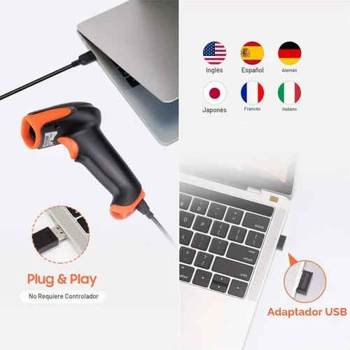Vista 4 de Tera Pro Wireless 2D QR Barcode Scanner 3 en 1 Bluetooth y 2.4GHz inalámbrico y conexión con cable USB Conectar teléfono inteligente Tablet PC