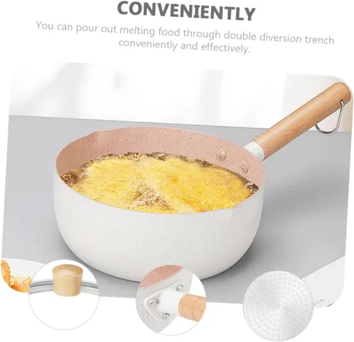 Vista 3 de 1 juego de sartén antiadherente multifuncional olla de cocina para guisos de fideos instantáneos y comida mango ergonómico fácil de limpiar tapa