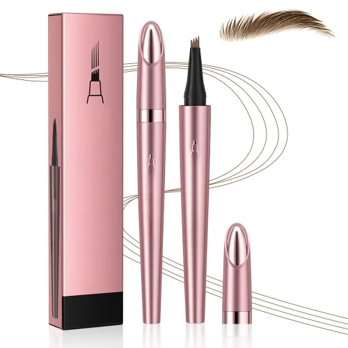 Vista 9 de Pluma de Microblading para Cejas, Lápiz de Cejas Impermeable, Pluma para Cejas con 4 Puntas, Maquillaje de Cejas Mágico Natural Premium de Trazo