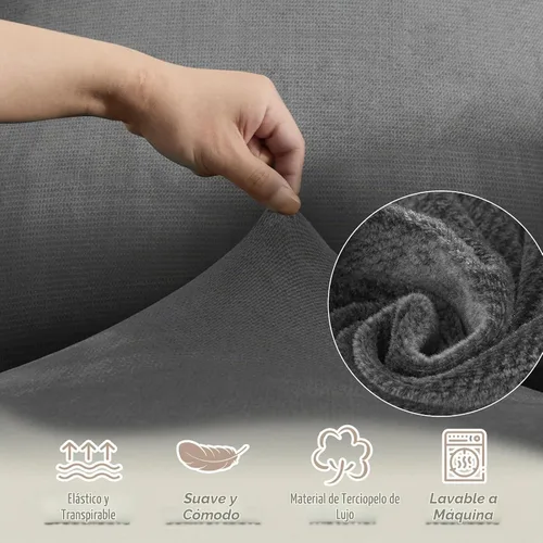 Vista 5 de Arfntevss Fundas de sofá reclinable seccional de terciopelo lavables, juego de fundas de sofá seccional de esquina para sofá reclinable elástico
