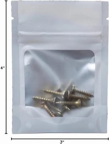 Vista 10 de HANSER Bolsas de papel de aluminio de Mylar resellables a prueba de olores e inodoras con ventana transparente Base autoportante Herméticas