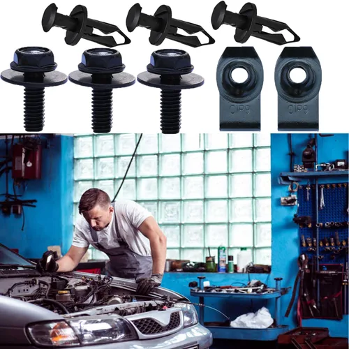Vista 8 de 35 tornillos de cuerpo de protección contra salpicaduras para motor, parachoques guardabarros, clips de remache, clips de remache, clips